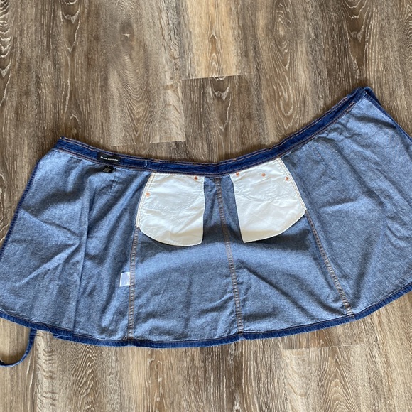 Club Monaco Denim Wrap Skirt with Pockets Size 4 - Picture 5 of 7